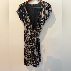 Express Black and Beige Patterned Dress